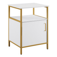 OSP Home Furnishings MDRUS-WH Modern Life-White-Utility Table-Printer Stand with Storage